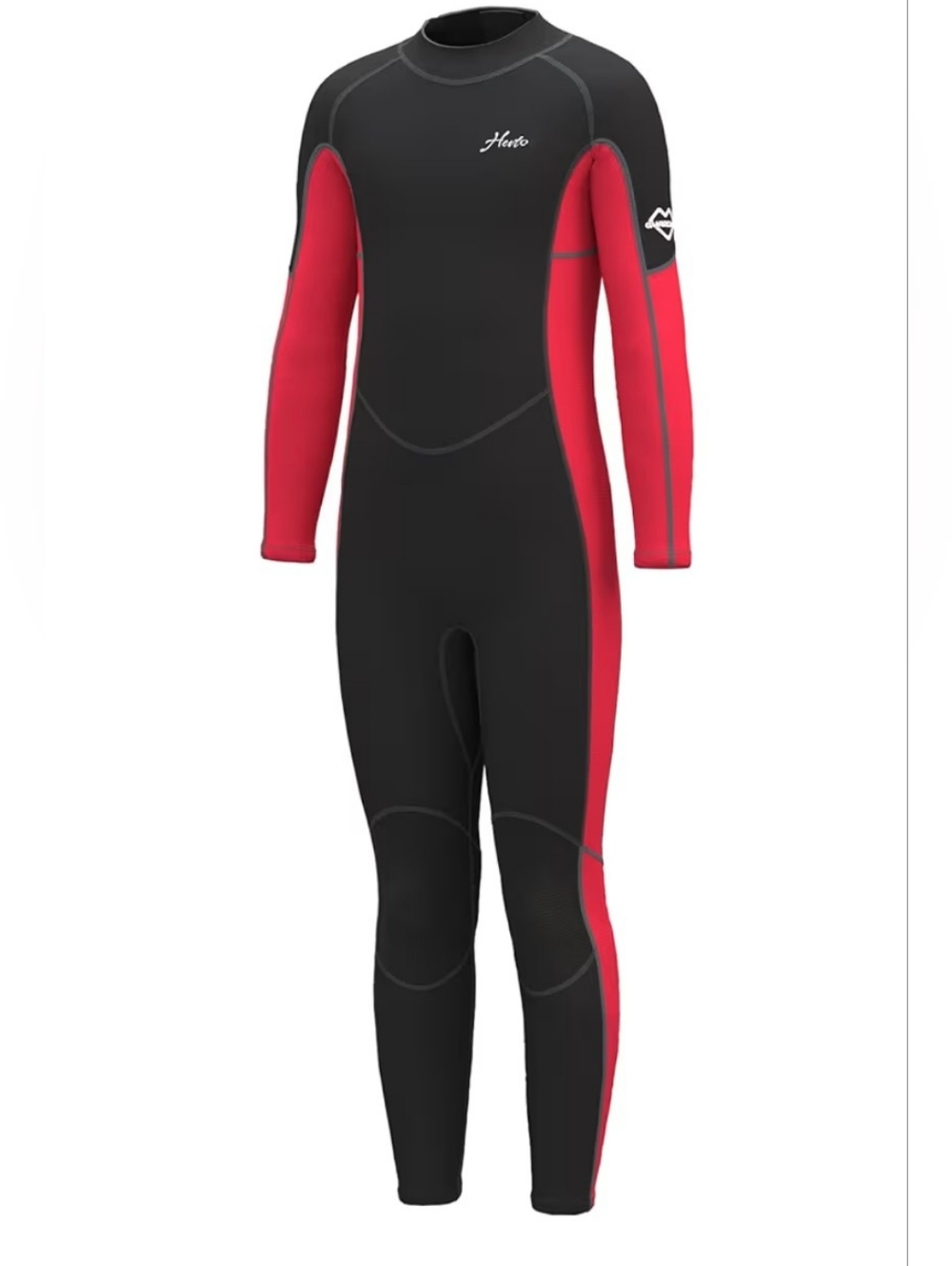 Kids' Long Sleeve Neoprene Wet Suit - Black & Red Size 7